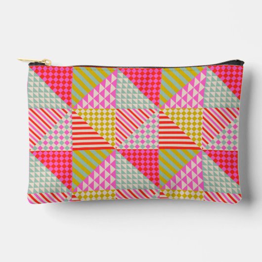 Kleurrijke Patchwork Ritssluiting Zak | Make-up Ta Etui (Voorkant)