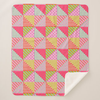 Kleurrijke Patchwork Sherpa Bank Leesdeken Deken