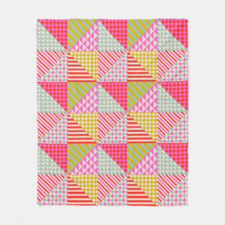 Kleurrijke Patchwork Sherpa Bankdeken Fleece Deken