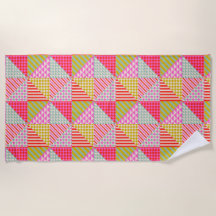 Kleurrijke Patchwork Strandhanddoek | Zomer & Vaka