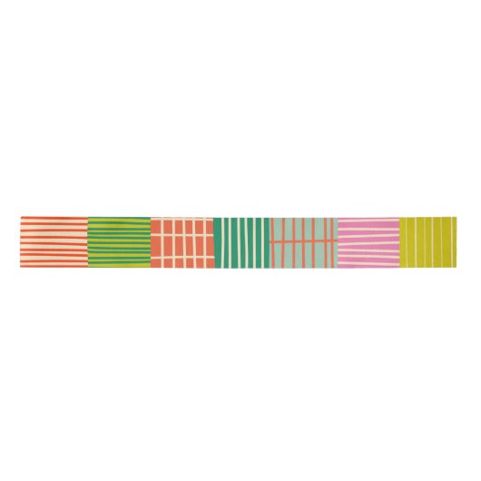 Kleurrijke Patchwork Stripes Scandinavisch patroon Lint (Voorkant)