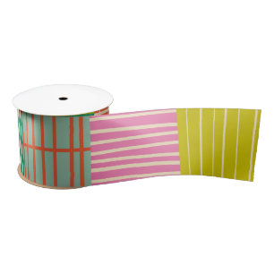 Kleurrijke Patchwork Stripes Scandinavisch patroon Lint