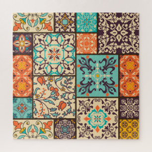 Kleurrijke Patchwork Tegel: Islamitische Majolica  Legpuzzel
