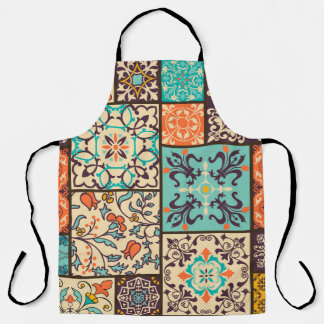 Kleurrijke Patchwork Tegel: Islamitische Majolica  Schort