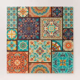 Kleurrijke patchwork tegel: Islamitische motieven. Legpuzzel