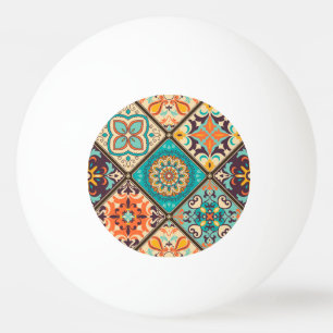 Kleurrijke patchwork tegel: Islamitische motieven. Pingpongballen