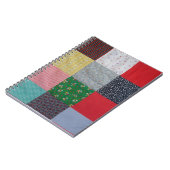 kleurrijke  patchwork textiel vierkanten notitieboek (Linkerzijde)