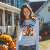 Kleurrijke Patchwork vogelverschrikker met vleermu Tri-Blend Shirt