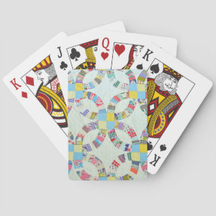 Kleurrijke patchworkdeken pokerkaarten