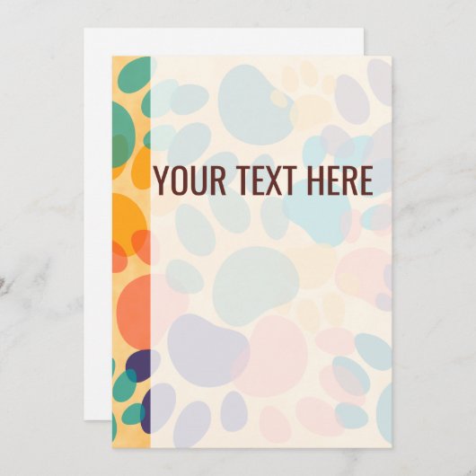 Kleurrijke Patroon Hond Paw Prints Aankondiging (Voorkant / Achterkant)