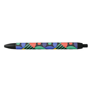 Kleurrijke patroon zwarte inktpen inkt pen