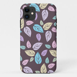 kleurrijke patroonbladeren iPhone 11 hoesje