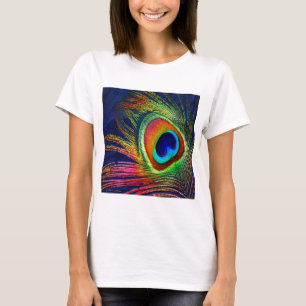 Kleurrijke Pauwveerprint T-shirt