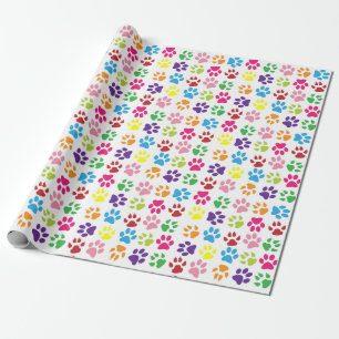 Kleurrijke Paw Print Gerolde Gift Wrap Cadeaupapier