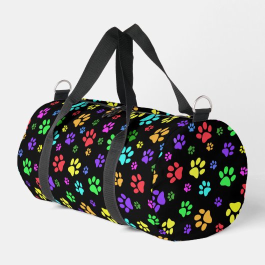 Kleurrijke Paw Prints Design Duffel Bag Plunjezak (Linkerhoek)