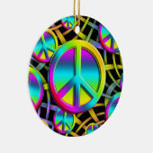 kleurrijke PEACE Keramisch Ornament (Rechts)