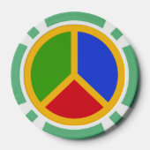 Kleurrijke Peace Sign poker chips (Achterkant)