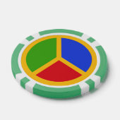 Kleurrijke Peace Sign poker chips (Enkel)