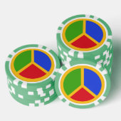 Kleurrijke Peace Sign poker chips (Opstapeling)