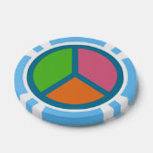 Kleurrijke Peace Sign poker chips (Enkel)