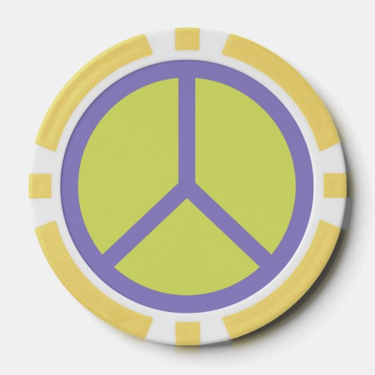 Kleurrijke Peace Sign poker chips (Voorkant)