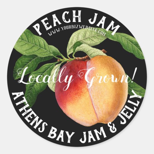 Kleurrijke Peach Jam Product Business Label (Voorkant)
