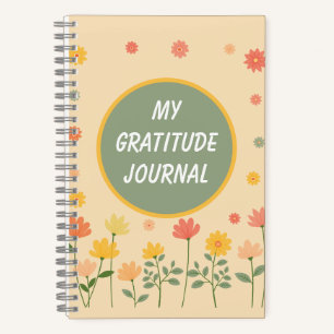 Kleurrijke Peach Pink Yellow Gratitude Journal Notitieboek