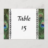 Kleurrijke Peacock Eyes Trouwtafel Nummers