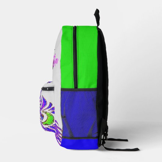 Kleurrijke Peacock Graphic Gepersonaliseerde Rugza Bedrukte Rugzak (Rechts)