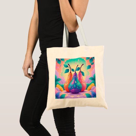 Kleurrijke peer tote bag (Voorkant (product))