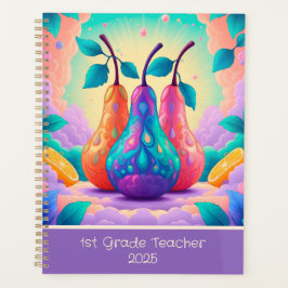 Kleurrijke peer voor 1e klas 2026 custom planner