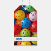 Kleurrijke pekelballen, aangepaste tekst cadeaulabel (Achterkant)