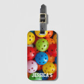 Kleurrijke pekelballen, met aangepaste tekst bagagelabel (Voorkant (verticaal))