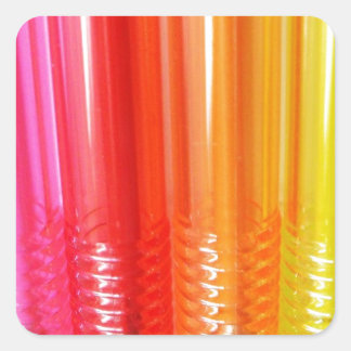 kleurrijke pen vierkante sticker