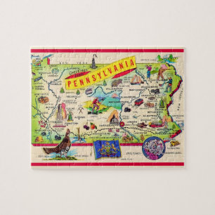 Kleurrijke Pennsylvania 8x10 kaartpuzzel Legpuzzel