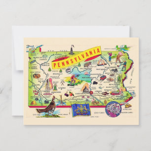 Kleurrijke Pennsylvanië kaart