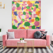 Kleurrijke penseelstreken Abstract Art Canvas Prin (Insitu (Woonkamer))
