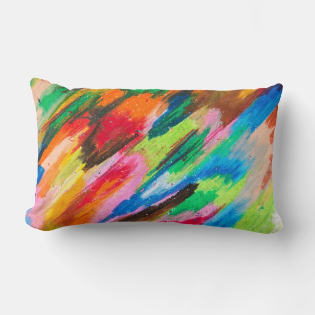 Kleurrijke penseelstreken - Abstracte moderne kuns Kussen (Voorkant)