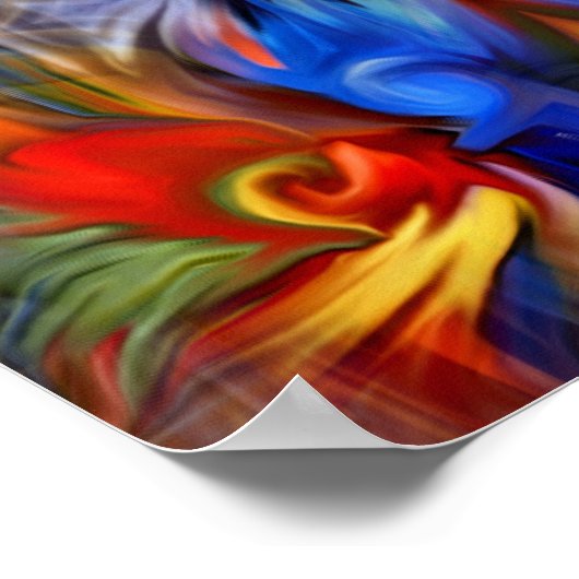 Kleurrijke penseelstreken en -vormen Abstract Poster (Hoek)