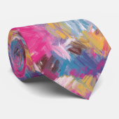 Kleurrijke penseelstreken stropdas (Opgerold)