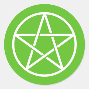 Kleurrijke pentagrammen ronde sticker