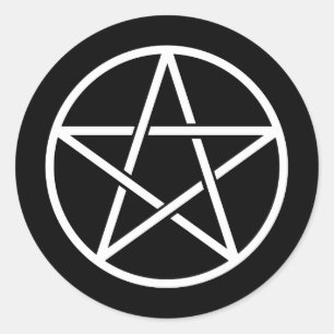 Kleurrijke pentagrammen ronde sticker