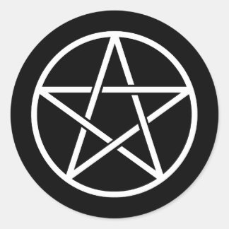 Kleurrijke pentagrammen ronde sticker