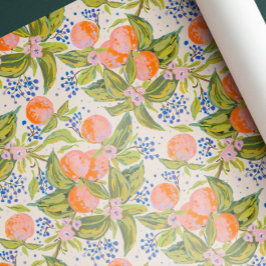 Kleurrijke perziken met bloemen cadeaupapier