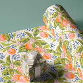 Kleurrijke perziken met bloemen cadeaupapier