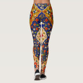 kleurrijke Perzische bloemkunst Leggings (Achterkant)