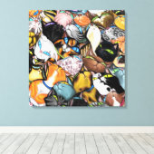 Kleurrijke peuterkatten Hug Canvas afdrukken - sch (Insitu (Houten vloer))