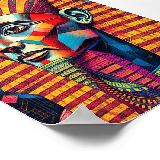 Kleurrijke Pharaoh Print, Waarde Poster Papier (Ma (Hoek)