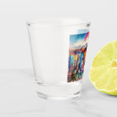 Kleurrijke Phoenix Skyline Abstracte kunst Shot Glas (Links)
