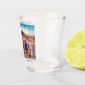 Kleurrijke Phoenix Skyline Abstracte kunst Shot Glas (Rechts)